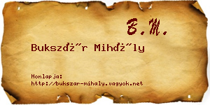 Bukszár Mihály névjegykártya