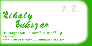 mihaly bukszar business card